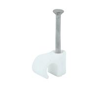 Timco - Round Cable Clips - White (Size To Fit 6.0mm - 100 Pieces)