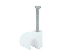 Timco - Round Cable Clips - White (Size To Fit 7.0mm - 100 Pieces)