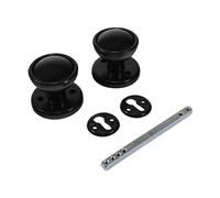 Timco RPKSB Plastic Rim / Mortice Knob Set - Black 50Mm Plain Bag 1