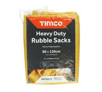 TIMCO Rubble Sacks - Heavy Duty Polypropylene Rubble Bags/Rubble Sacks - XXL - Tear resistant - Reusable - 10 bags - 80 x 120cm, Yellow Brown