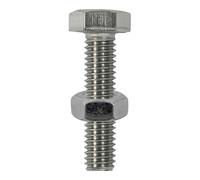 Hexagon Set Screw and Nuts Stainless Steel M10 40mm Pack of 2