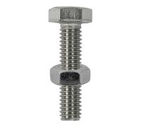 Hexagon Set Screw and Nuts Stainless Steel M10 50mm Pack of 2