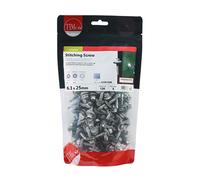 Timco S25W16BB Stitching Screws - Hex - For Sheet Steel - Exterior - Silver - With Epdm Washer 6.3 X 25 TIMbag 120