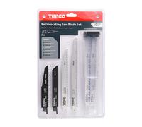 Timco SABSET10 Reciprocating Saw Blade Mixed Set - Wood & Metal Cutting - High Carbon Steel & Bi-Metal Mixed Pack 10