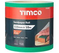 TIMCO Sandpaper Roll - 120 Grit - Green - 115mm x 10m - 1 Roll - Ideal for hand and powertool sanding