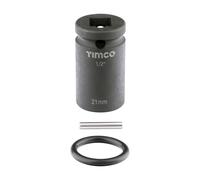 Timco Scaffolders Short Impact Socket (Size 21 x 52mm - 1 Each) in Black Timco Black