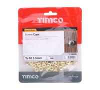 Timco Screw Cups - Electro Brass TIMbag 900 6BCUPB