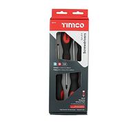 TIMCO Screwdriver Set - Assorted Sizes - 4 Screwdrivers - Ergonomic Handles for an Extra Soft Grip - Magnetic Tips to Assist with Easy Installation - S2 Hardened Carbon Steel, Slotted Screwdrivers