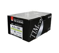 Timco 731274 Metal Construction Fibre Cement Board To Light Section Screws - Hex - Self-Drilling - Exterior - Silver Organic 6.3 X 130 Box 50