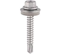 TIMCO Self-Drilling Light Section Screws Exterior Silver with EPDM Washer - 5.5 x 25
