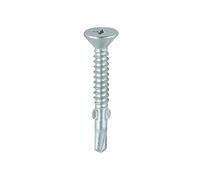 Timco LW38S Metal Construction Timber To Light Section Screws - Countersunk - Wing-Tip - Self-Drilling - Exterior - Silver Organic 4.8 X 38 Box 200