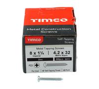 Timco Self-Tapping Screws - Pz - Pan - Zinc Box 200 08114CPAZS
