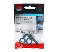 Timco Set Screws & Hex Nuts - Grade 8.8 - Zinc - TIMpac of 2 1230SNZP