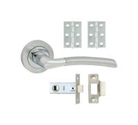 Timco - Shavington Lever On Rose Door Pack - Polished Chrome & Satin Chrome (Size Mixed - 1 Each)