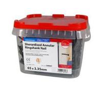 Timco Sherardised Annular Ringshank Nails 65mm Medium Duty Rust Resistant For Home Diy Hardware Fixings Ironmongery 2.5Kg Tub