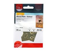 TIMco SMP38P Slotted Mirror Plate 38mm - (Pack of 4)
