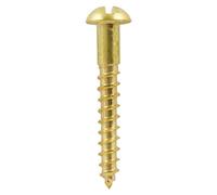 Timco Solid Brass Round Head Woodscrews - 4 X 1/2 (200Pcs)