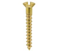 Timco Solid Brass Round Head Woodscrews - 8 X 2 (200Pcs)