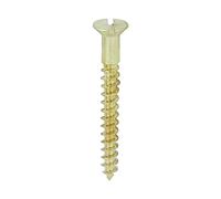 Timco - Solid Brass Timber Screws - Slot - Countersunk (Size 8 x 1 1/2-200 Pieces)