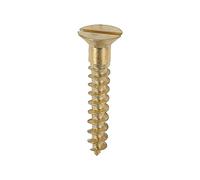 Timco - Solid Brass Timber Screws - Slot - Countersunk (Size 8 x 1-200 Pieces)