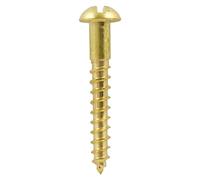 Timco - Solid Brass Timber Screws - Slot - Round (Size 6 x 1 1/2-200 Pieces)