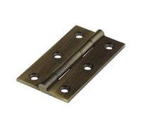 Timco Solid Drawn Brass Hinges Antique Brass - 64 X 35