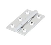 Timco Solid Drawn Hinge - Solid Brass - Polished Chrome in Silver Timco Silver