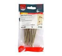 Timco Solo Advanced Hex Head Gold Coach Woodscrews - 6.0 x 80 (10 Pack)