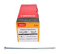 Timco 60200SOLOZ Solo Chipboard & Woodscrews - Pz - Double Countersunk - Zinc 6.0 X 200 Box 100