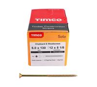 Timco Solo Yellow Woodscrew Pozi Countersunk Soloc, 6.0mm X 130mm, Pack Of 1000