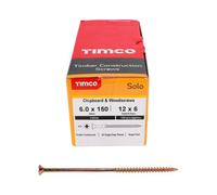 Timco Solo Yellow Woodscrew Pozi Countersunk Soloc, 6.0mm X 150mm, Box Of 100