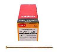 Timco Solo Yellow Woodscrew Pozi Countersunk Soloc, 6.0mm X 200mm, Pack Of 1000