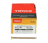 Timco Solo Yellow Woodscrew Pozi Countersunk Soloc, 6.0mm X 90mm, Pack Of 1000