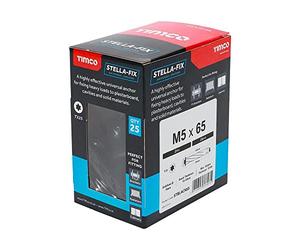 Timco STBLACK65Multi-Fix Stella Fixings - TX - Pan - Black - M5 x 65