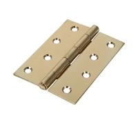 Timco Steel 1838 Pattern Fixed Pin Butt Hinge - 100 x 70 x 1.7mm (Electro Brass) (2 Pack)