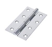 Timco Steel Narrow Pattern Uncranked Fixed Pin Butt Hinge - 100 x 58 x 1.5mm (Bright Zinc) (2 Pack)