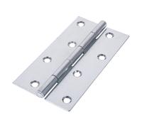 Timco Steel Narrow Pattern Uncranked Fixed Pin Butt Hinge - 127 x 65 x 1.7mm (Bright Zinc) (2 Pack)