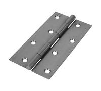 Timco Steel Narrow Pattern Uncranked Fixed Pin Butt Hinge - 127 x 65 x 1.7mm (Self Coloured) (2 Pack)