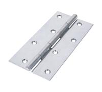 Timco Steel Narrow Pattern Uncranked Fixed Pin Butt Hinge - 150 x 75 x 2mm (Bright Zinc) (2 Pack)