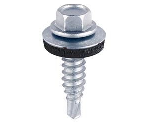 Timco - Stitching Screws - Hex - For Sheet Steel - Zinc - with EPDM Washer (Size 6.3 x 22-100 Pieces)