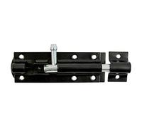 TIMCO Straight Tower Bolt - Black - 6" - Great for securing flush fitting gates and shed doors in a closed position, adding increased security - One bolt in a pack and fixings included.