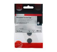 TIMCO Threaded Screw Caps Solid Brass Satin Chrome - 16mm