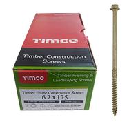 Timco 175IN Timber Frame Construction & Landscaping Screws - Hex - Exterior - Green Organic 6.7 X 175 Box 50