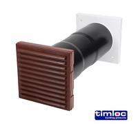 Timco Timloc Aerocore Through-Wall Vent Set With Baffle Brown - 127 X 350 (Dia X Length)