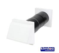 Timco Timloc Aerocore Through Wall Vent Set With Cowl And Baffle White - 127 X 350 (Dia X Length)