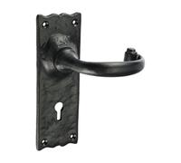 Timco - Traditional Lever Lock Handles - Antique Black (Size 155 X 54 - 2 Pieces)