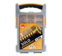Timco TRAY1200 Solo Chipboard & Woodscrews - Mixed Tray - Pz - Double Countersunk - Yellow 1200Pcs