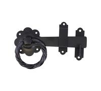 Timco TRGL6BP Ring Gate Latch - Twisted - Black 6in TIMbag 1
