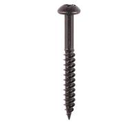 Timco Twin-Threaded Round Head Black Woodscrews - 10 X 1 1/4 (200Pcs)