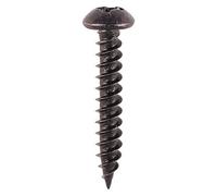 Timco Twin-Threaded Round Head Black Woodscrews - 8 X 1 (200Pcs)